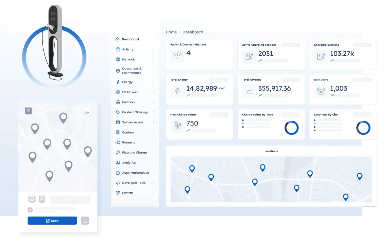 Technician maintaining a charger